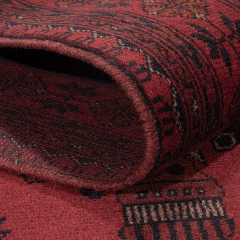 Afghansk matta - Kunduz - 190 x 121 cm - mörkröd