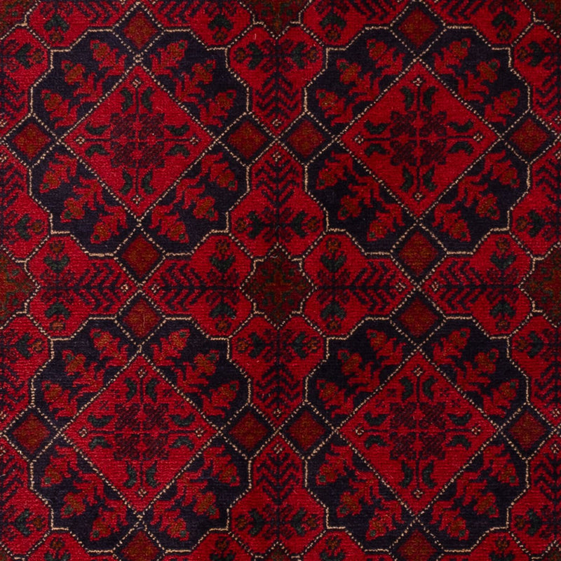 Afghansk matta - Kunduz - 195 x 123 cm - mörkröd