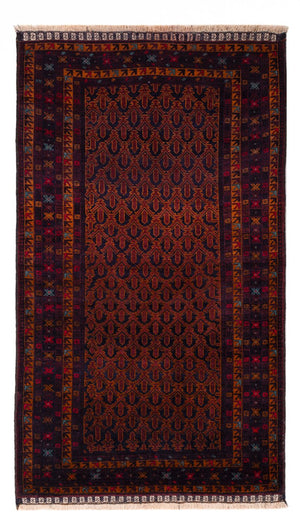 Runner Baluch-matta - 200 x 114 cm - mörkröd