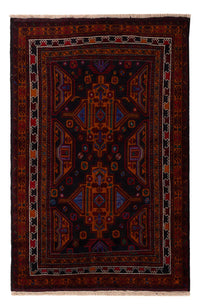Baluch-matta - 183 x 123 cm - mörkröd