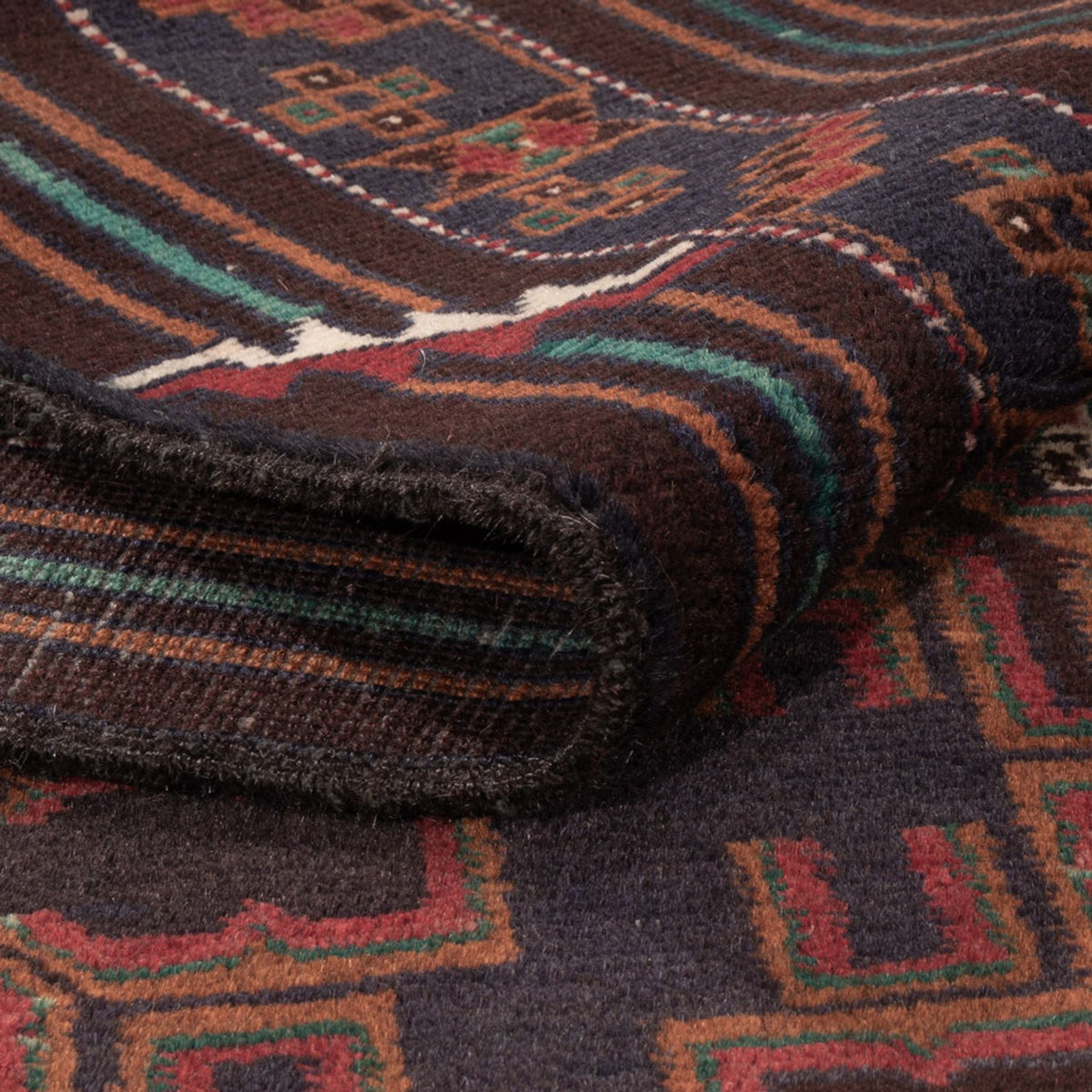 Baluch-matta - 208 x 119 cm - mörkröd