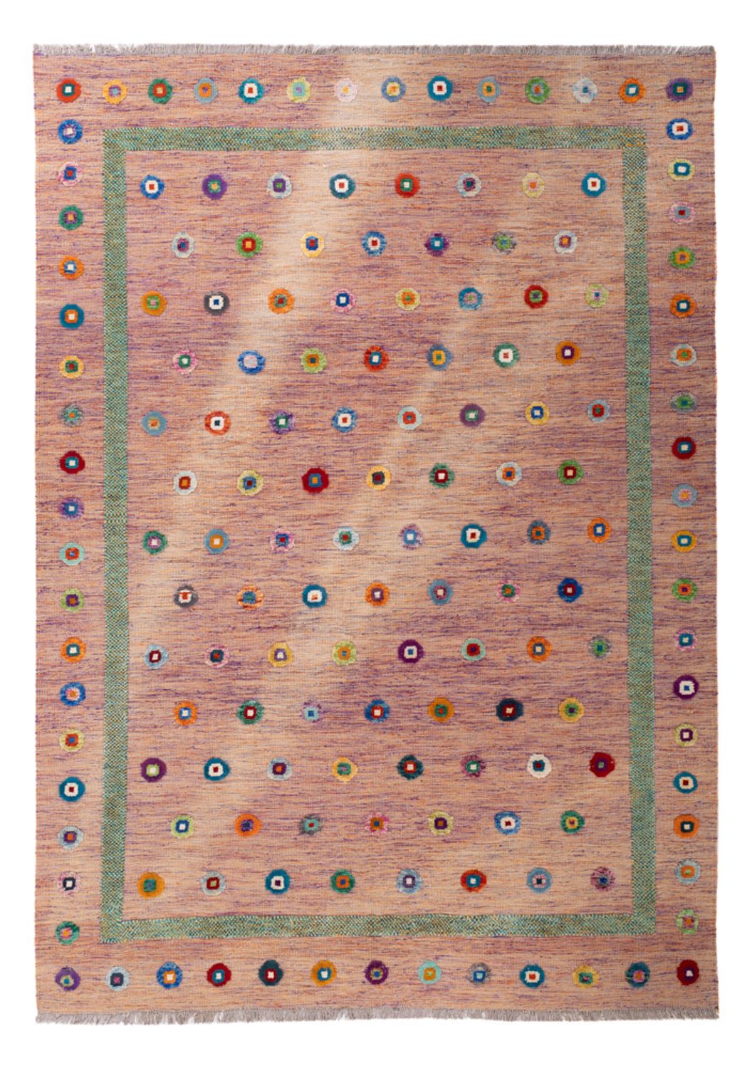 Kelim Carpet - Splash - 298 x 215 cm - rosa