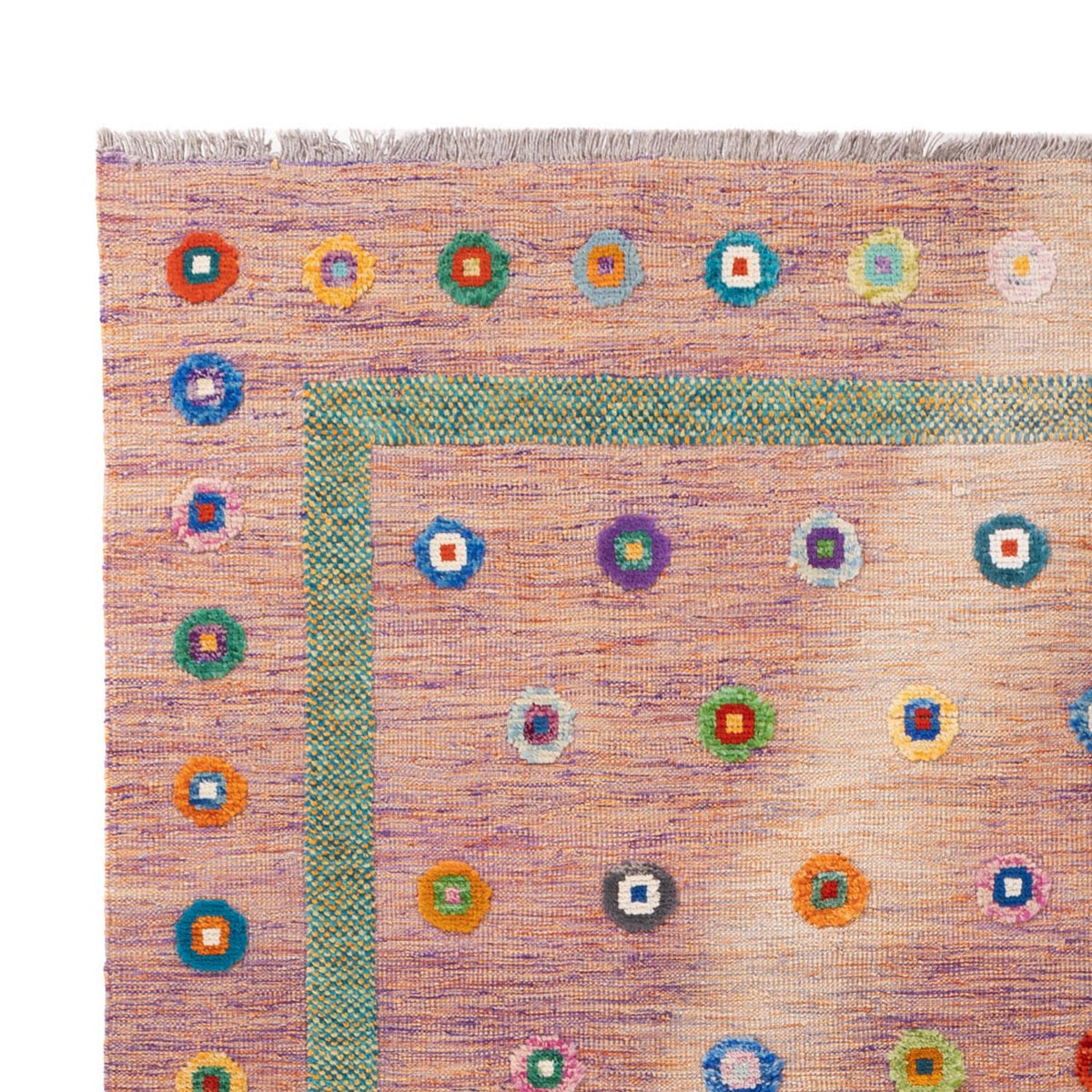 Kelim Carpet - Splash - 298 x 215 cm - rosa