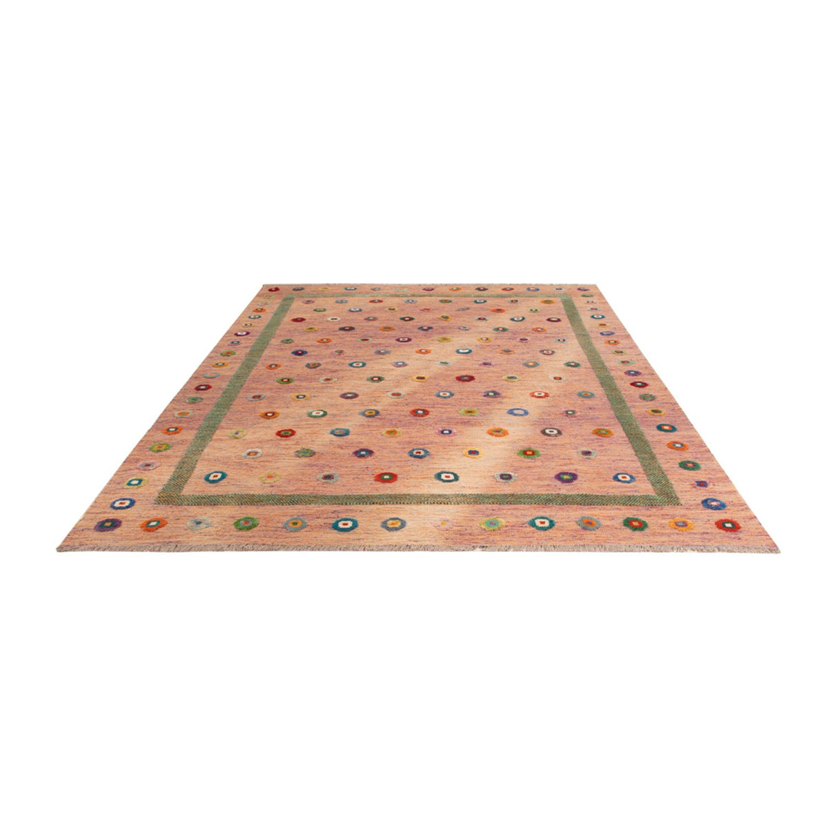 Kelim Carpet - Splash - 298 x 215 cm - rosa