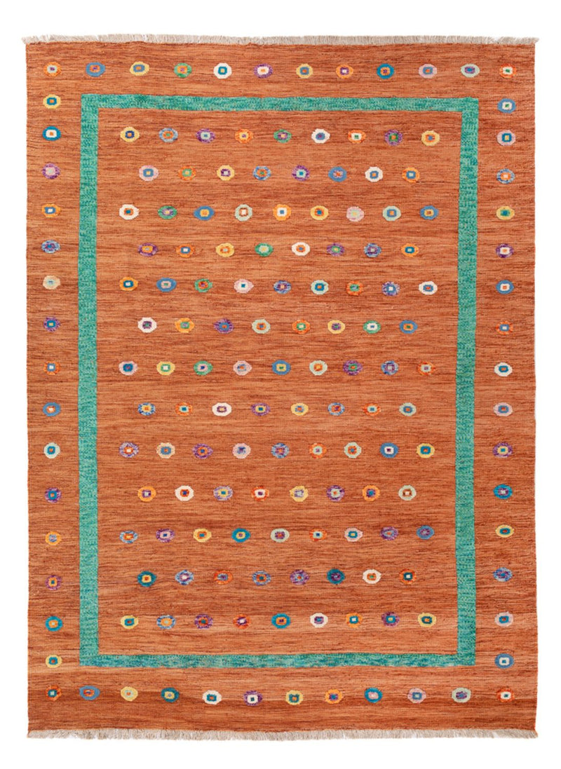 Kelim Carpet - Splash - 290 x 207 cm - orange