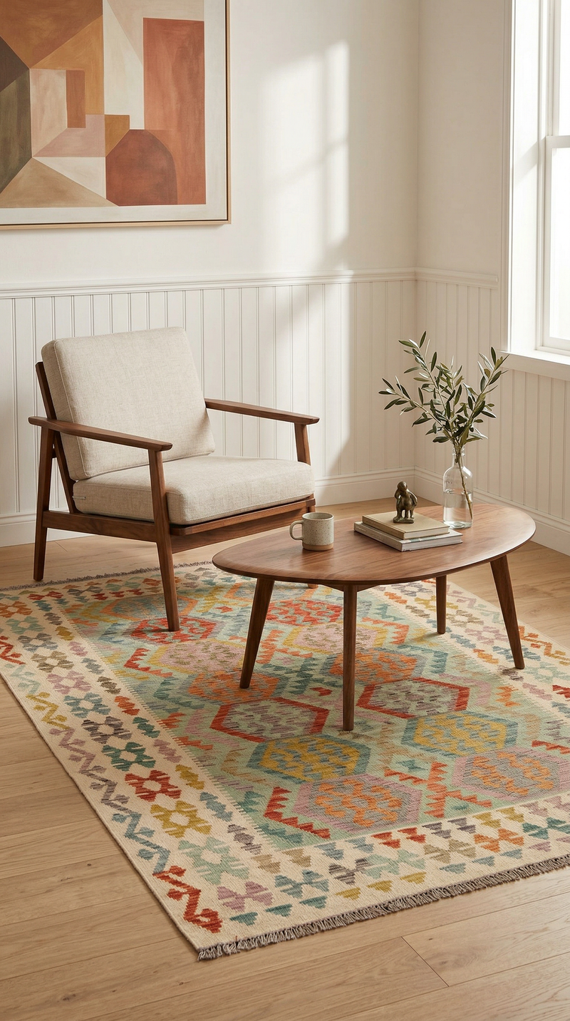 Kelim Carpet - Splash - 240 x 170 cm - färgad