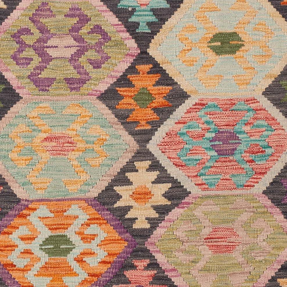 Kelim Teppich - Splash - 195 x 161 cm - bunt