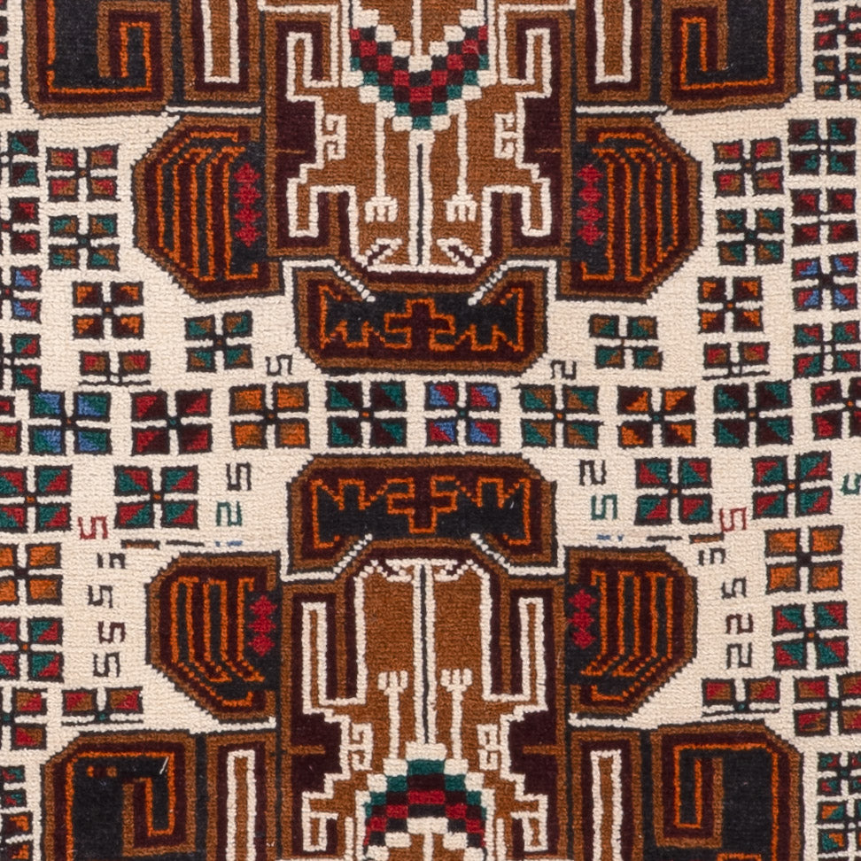 Baluch-matta - 140 x 90 cm - grädde