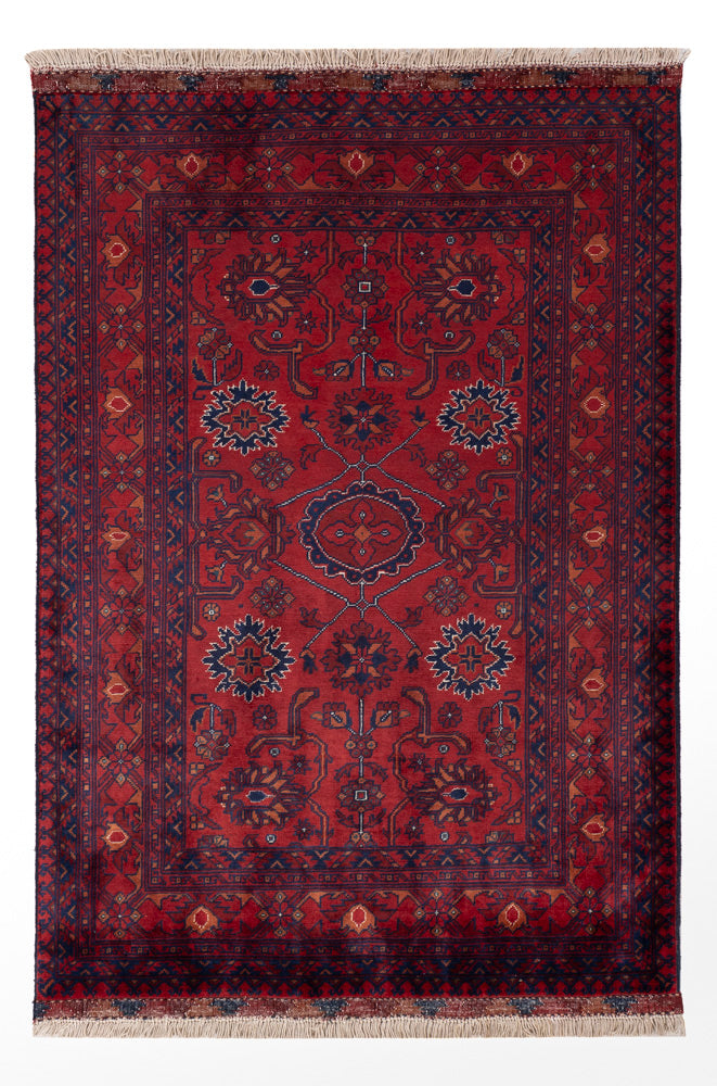 Afghan Teppich - Kunduz - 149 x 101 cm - rot