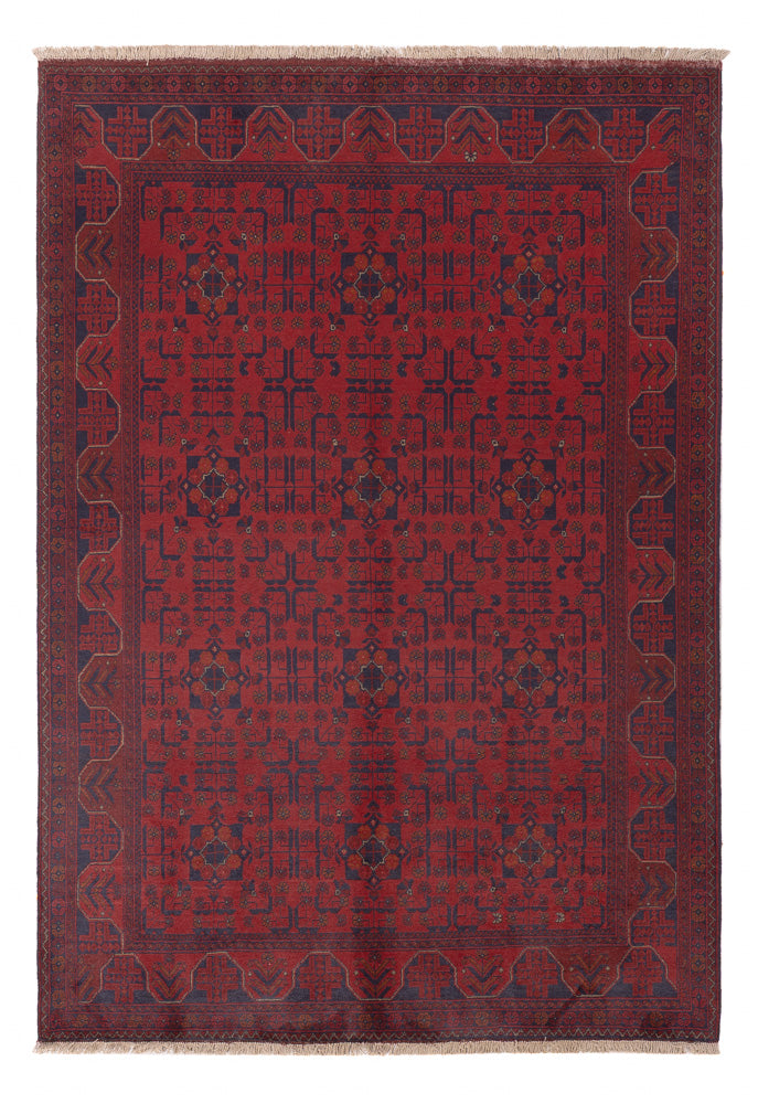 Afghansk matta - Kunduz - 234 x 175 cm - röd