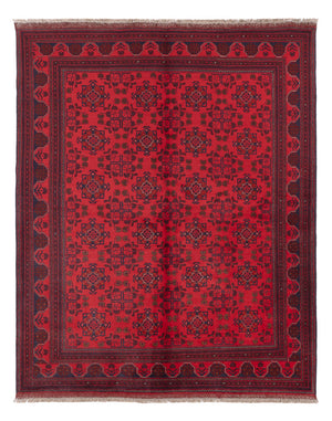 Afghansk matta - Kunduz - 223 x 173 cm - röd