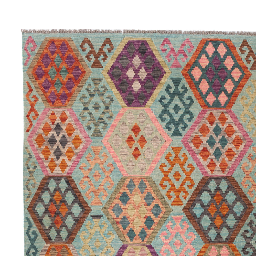 Kelim Teppich - Splash - 347 x 257 cm - bunt