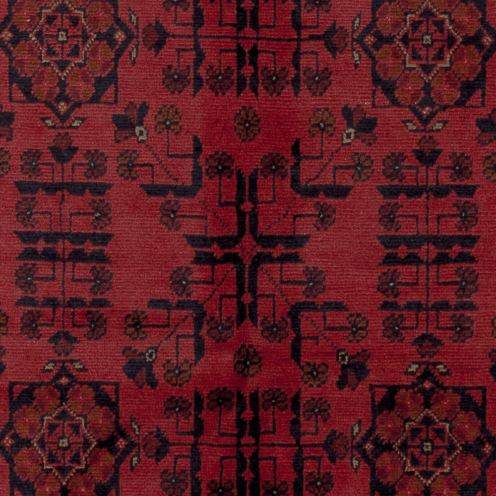 Afghansk matta - Kunduz - 202 x 146 cm - röd