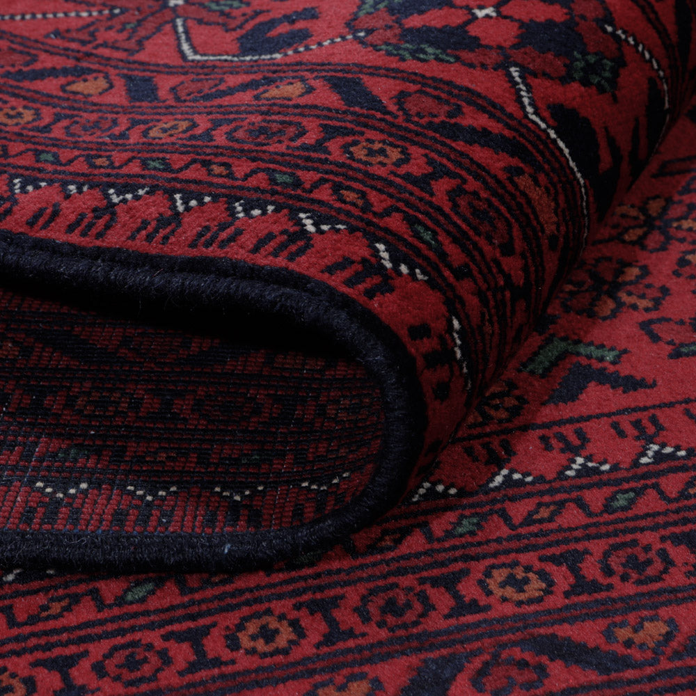 Afghansk matta - Kunduz - Kungliga - 189 x 154 cm - röd