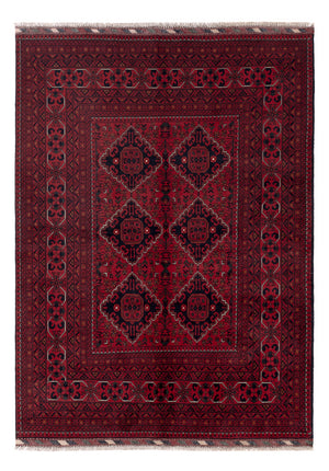 Afghansk matta - Kunduz - Kungliga - 203 x 150 cm - röd
