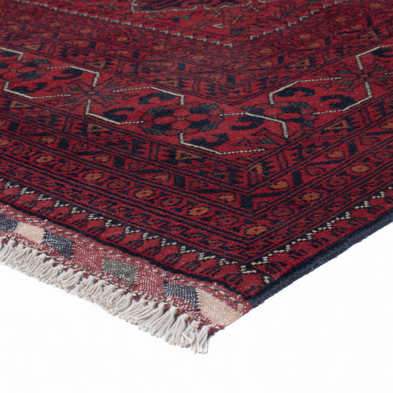 Afghansk matta - Kunduz - Kungliga - 203 x 150 cm - röd