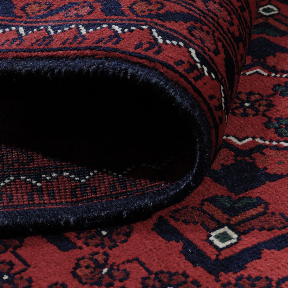 Afghansk matta - Kunduz - Kungliga - 199 x 150 cm - röd