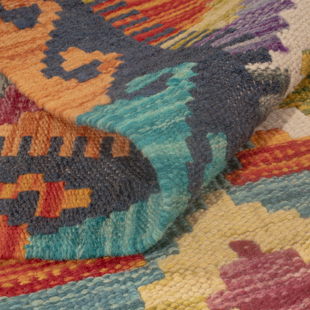 Kelim Carpet - Splash - 127 x 79 cm - flerfärgad