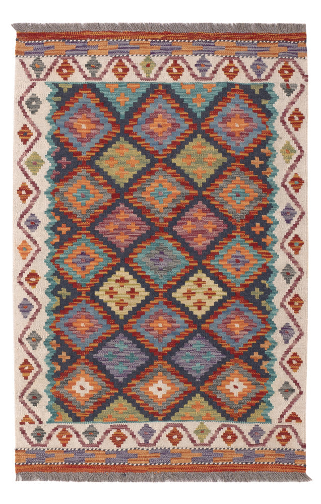 Kelim Carpet - Splash - 124 x 82 cm - flerfärgad