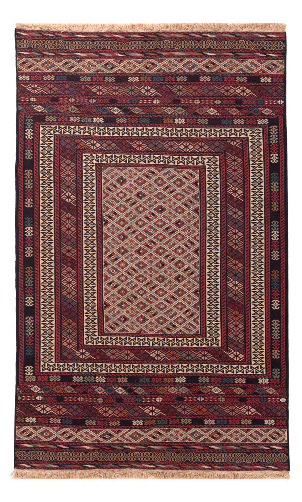 Kelim Carpet - orientalisk matta - 204 x 130 cm - flerfärgad