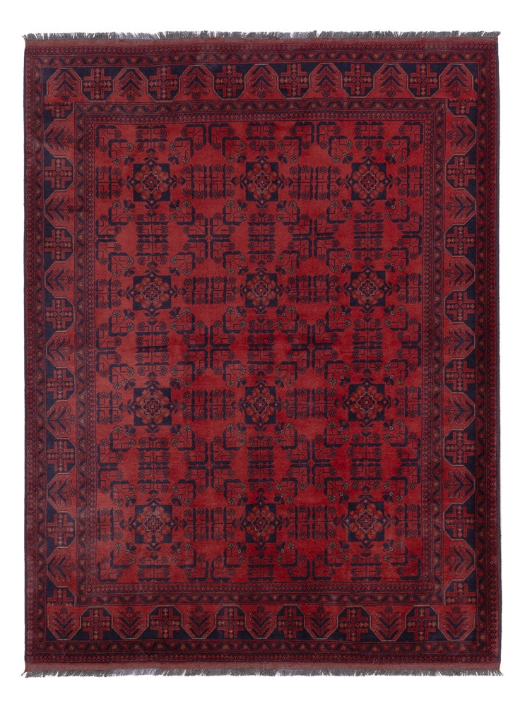 Afghansk matta - Kunduz - 233 x 178 cm - röd