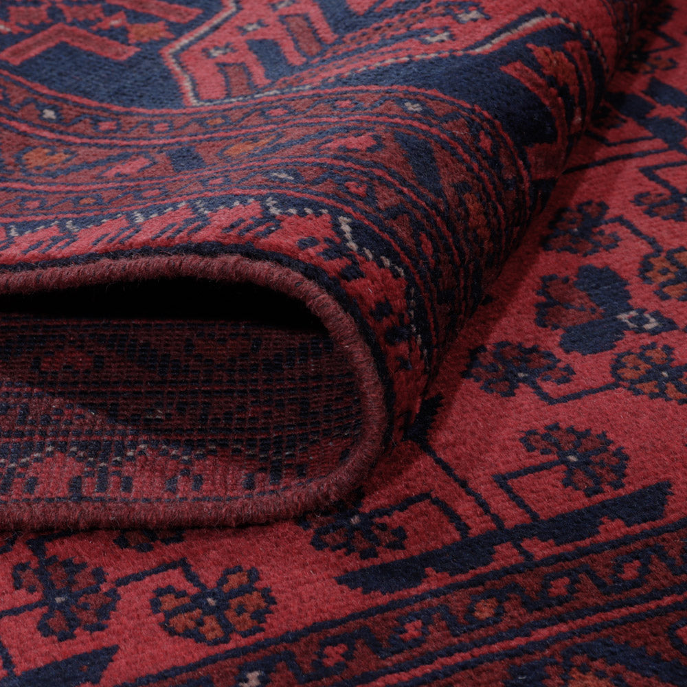 Afghansk matta - Kunduz - 198 x 153 cm - röd