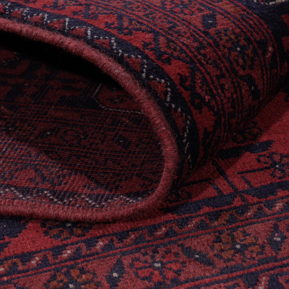 Afghansk matta - Kunduz - 196 x 151 cm - röd