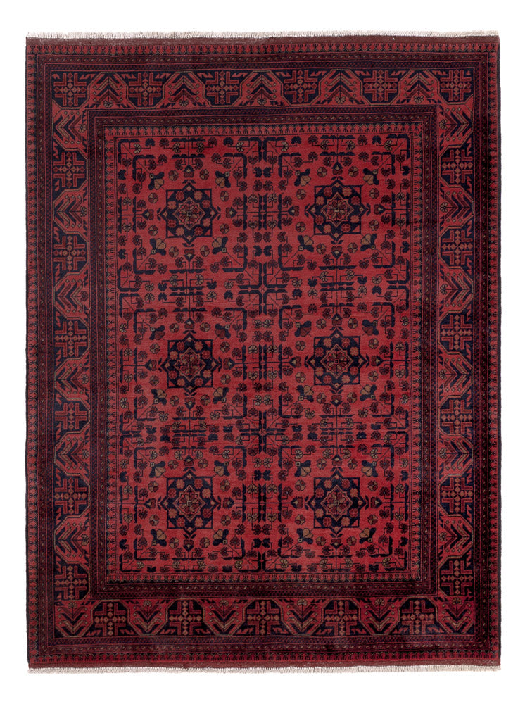 Afghansk matta - Kunduz - 202 x 155 cm - röd