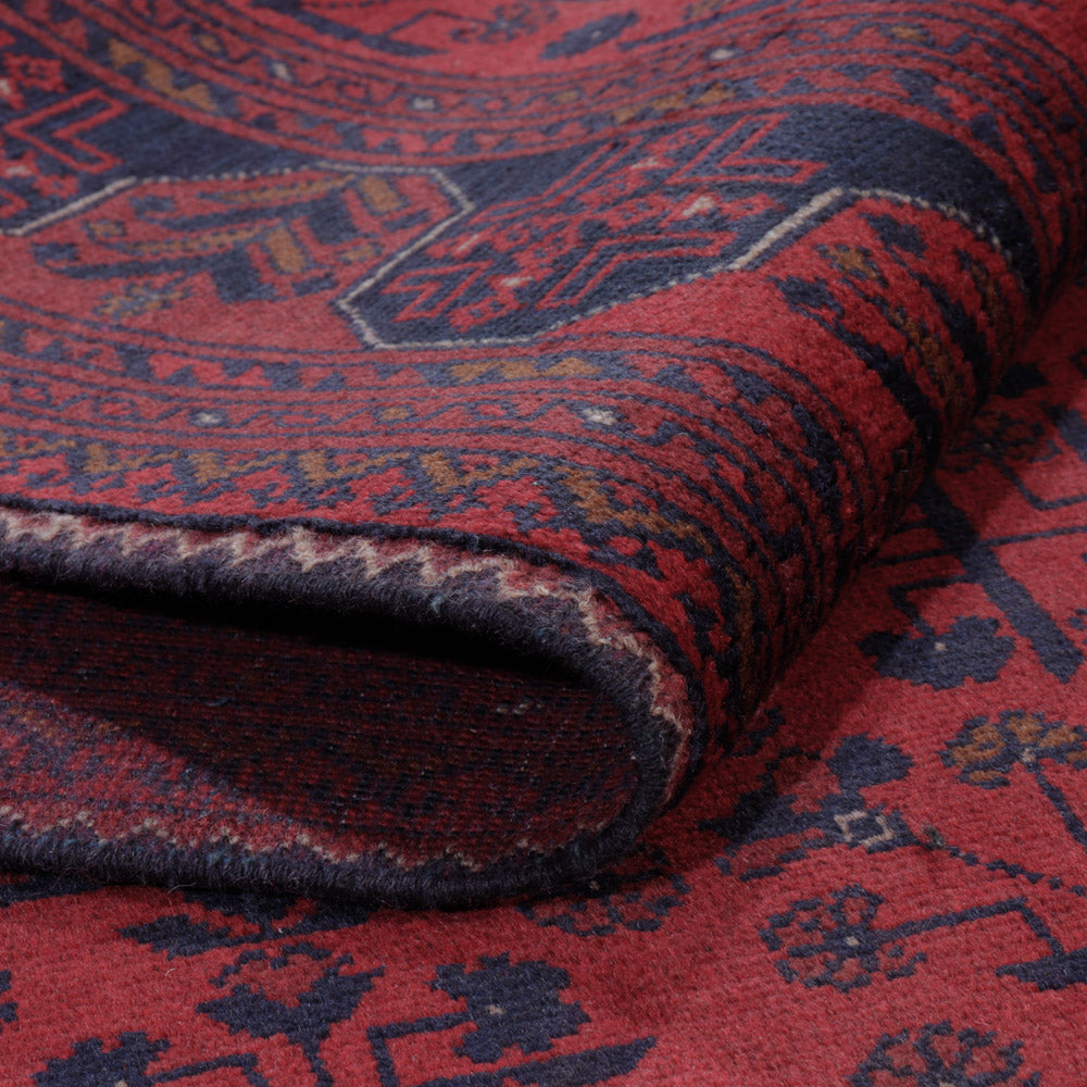 Afghansk matta - Kunduz - 196 x 148 cm - röd