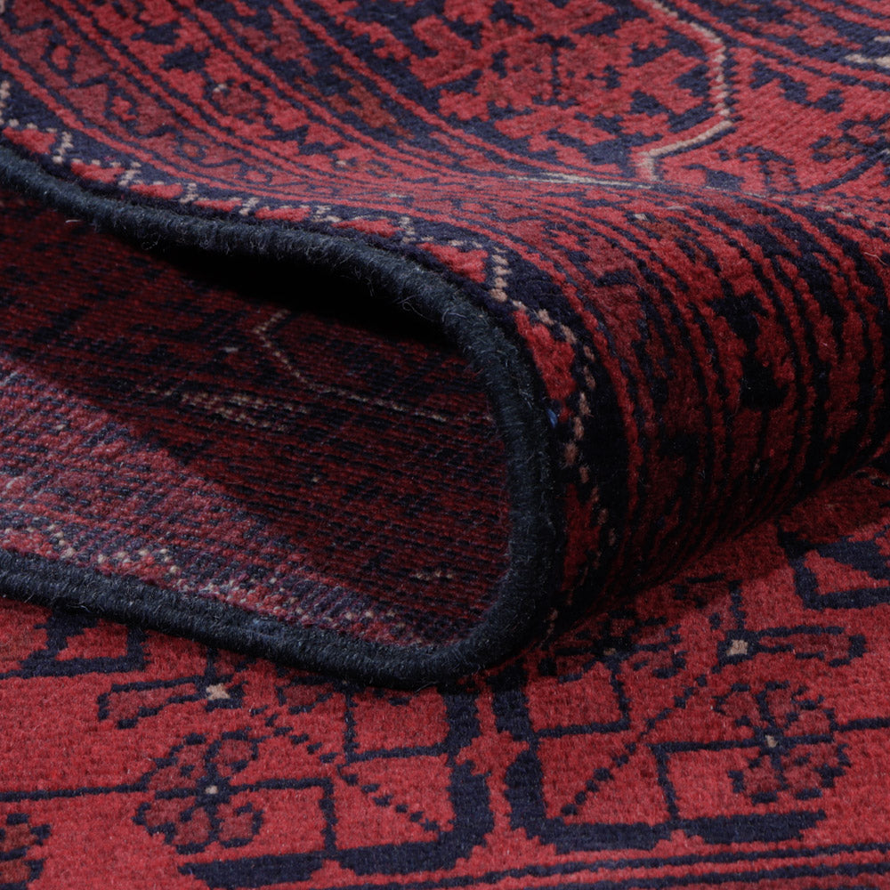 Afghansk matta - Kunduz - 198 x 148 cm - röd