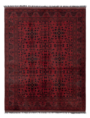 Afghansk matta - Kunduz - 198 x 153 cm - röd