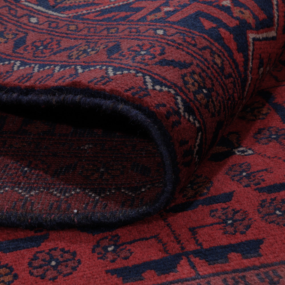 Afghansk matta - Kunduz - 197 x 151 cm - röd