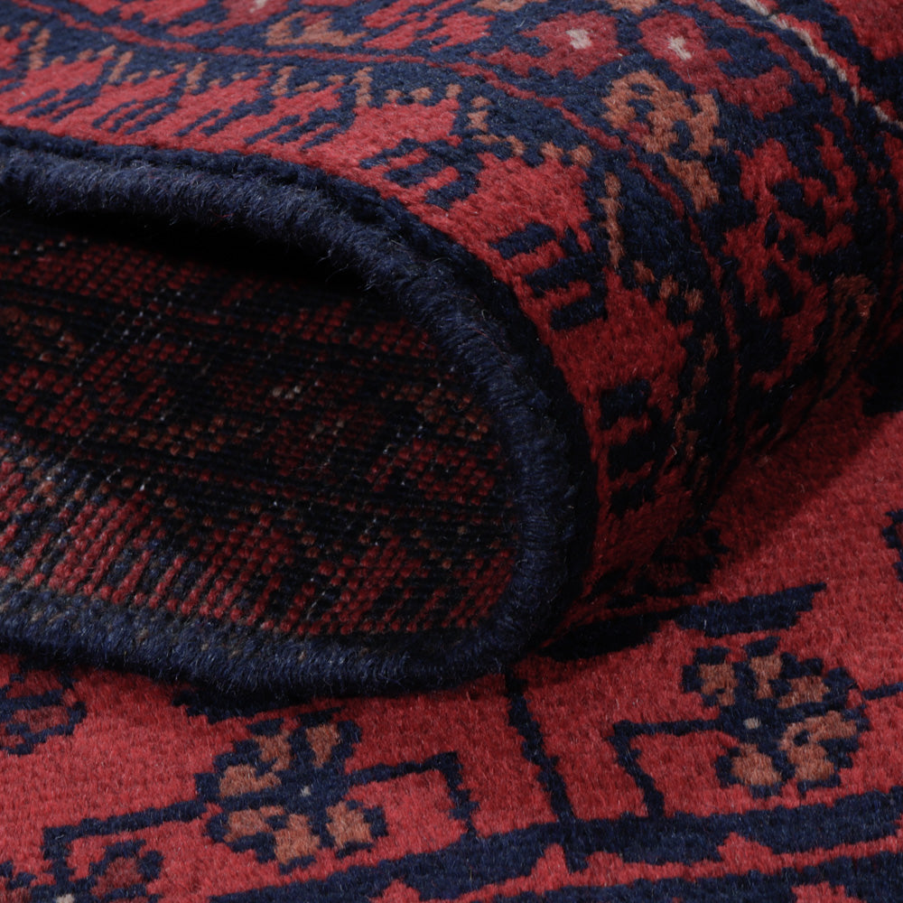 Afghansk matta - Kunduz - 196 x 151 cm - röd