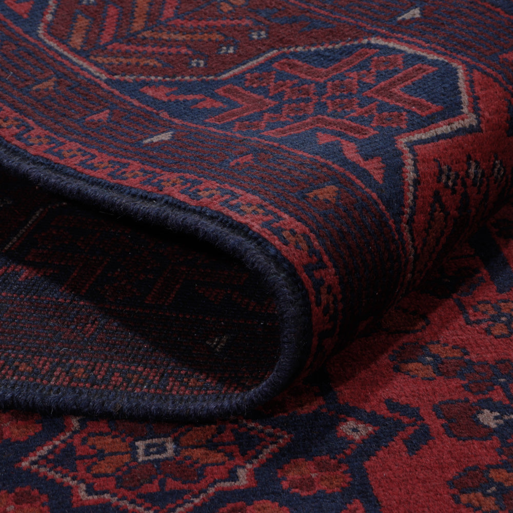 Afghansk matta - Kunduz - 196 x 149 cm - röd