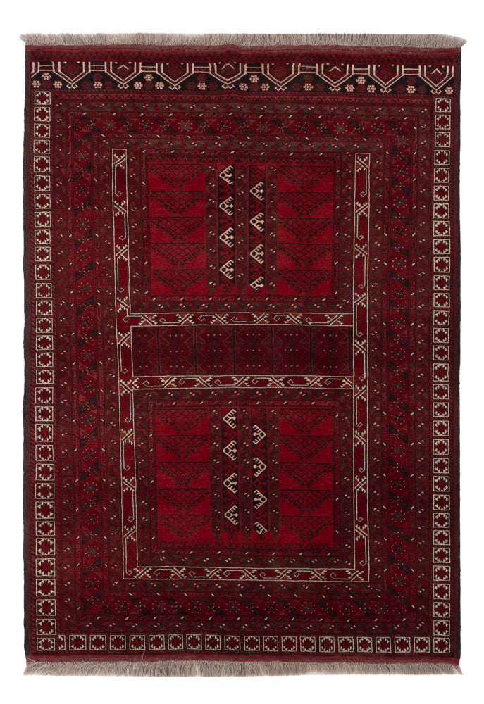 Afghansk matta - Kunduz - 222 x 150 cm - röd