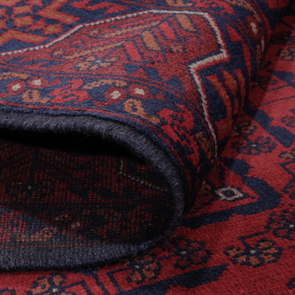 Afghansk matta - Kunduz - 193 x 149 cm - röd