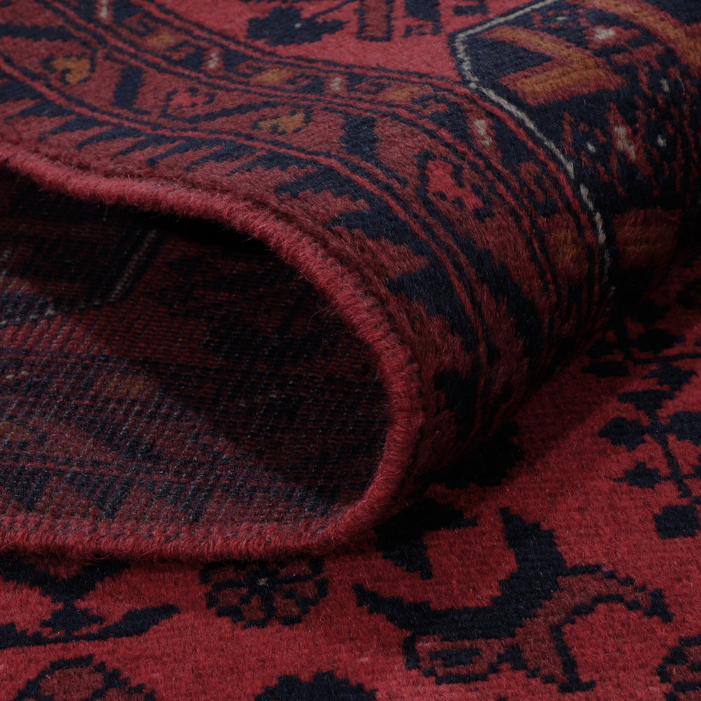 Afghansk matta - Kunduz - 197 x 154 cm - röd