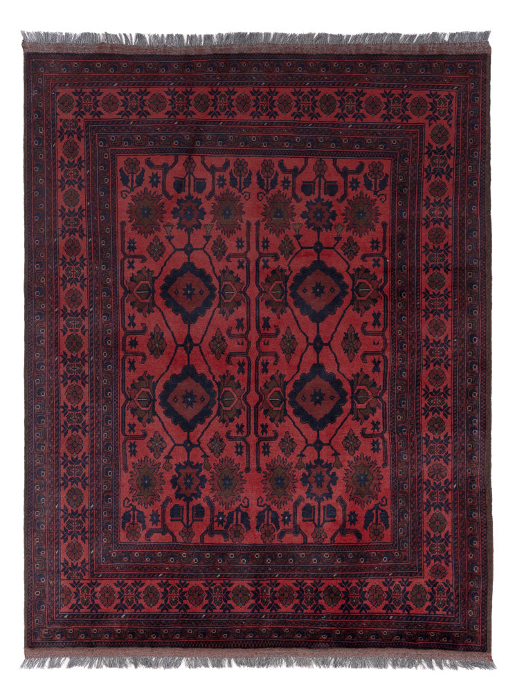 Afghansk matta - Kunduz - 200 x 156 cm - röd
