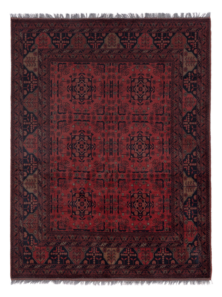 Afghan Teppich - Kunduz - 195 x 149 cm - rot
