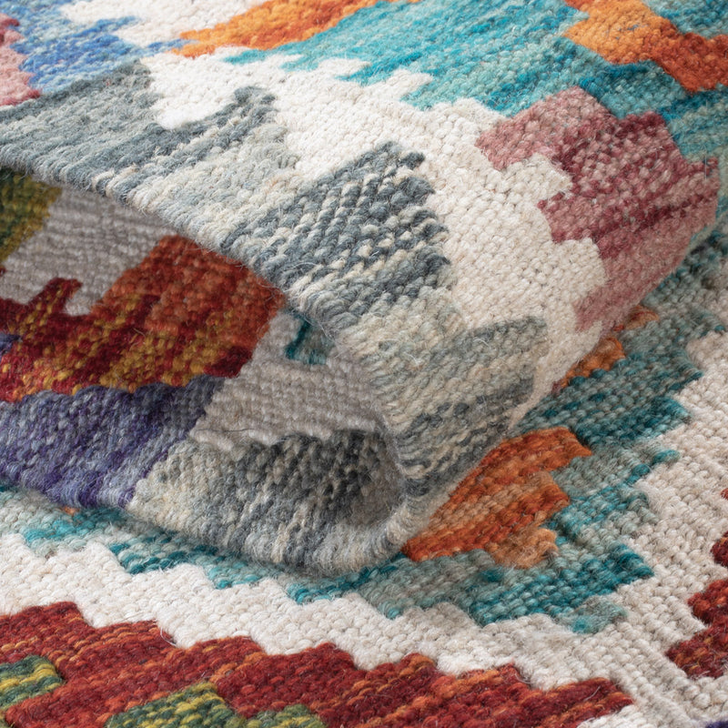 Läufer Kelim - Splash - 188 x 64 cm - mehrfarbig