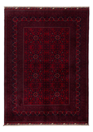 Afghan Teppich - Kunduz - 233 x 170 cm - dunkelrot