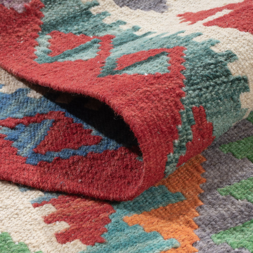 Läufer Kelim - Splash - 209 x 76 cm - mehrfarbig