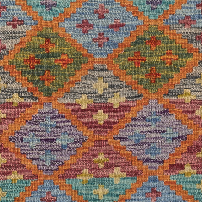 Läufer Kelim - Splash - 217 x 60 cm - mehrfarbig