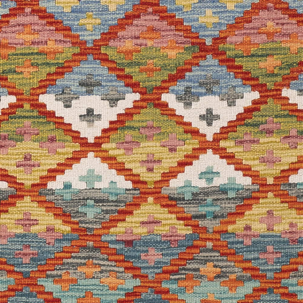 Läufer Kelim - Splash - 204 x 80 cm - mehrfarbig