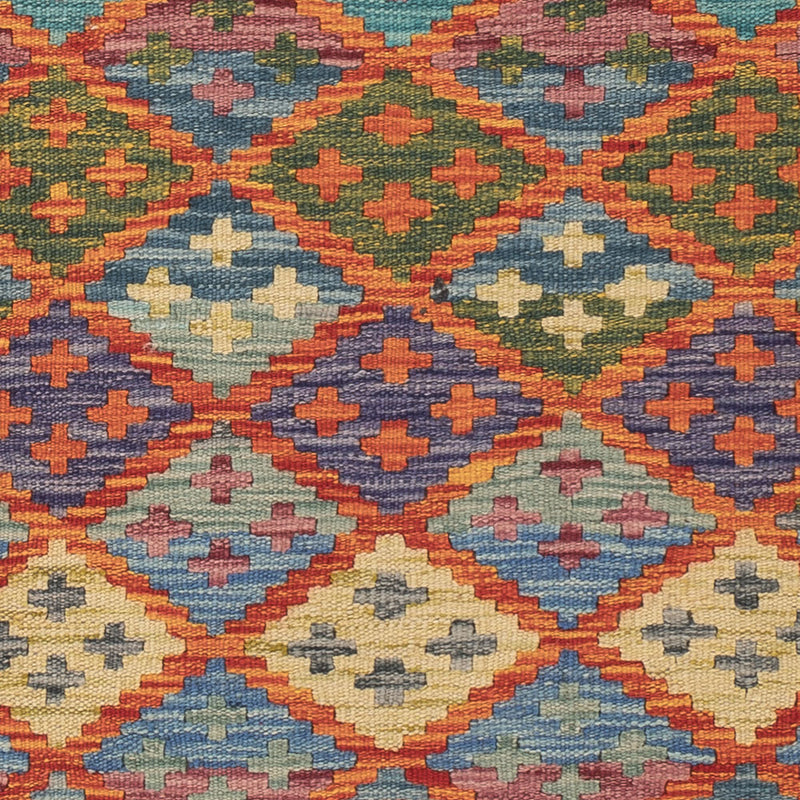 Läufer Kelim - Splash - 202 x 84 cm - mehrfarbig