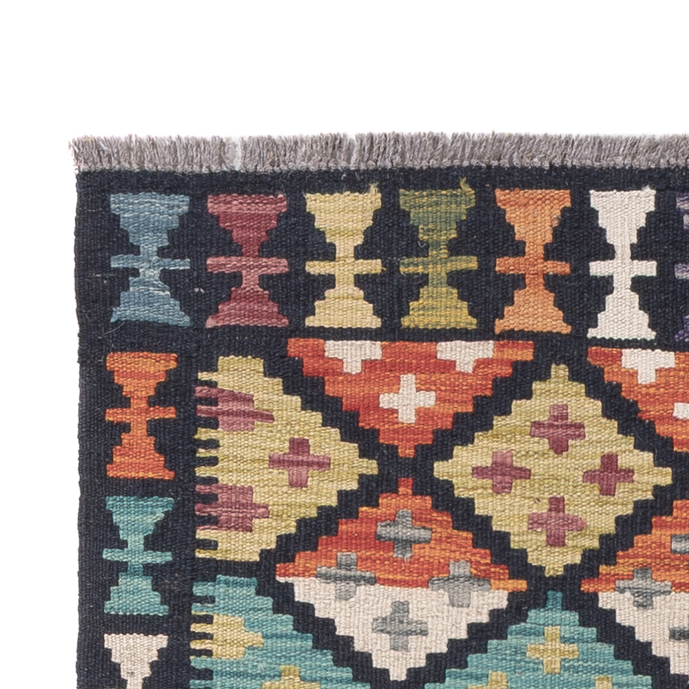 Läufer Kelim - Splash - 196 x 84 cm - mehrfarbig