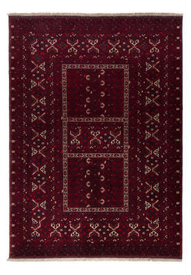 Afghan Teppich - 242 x 166 cm - dunkelrot