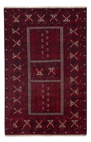 Afghan Teppich - 240 x 153 cm - dunkelrot