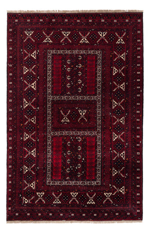Afghan Teppich - 246 x 159 cm - dunkelrot
