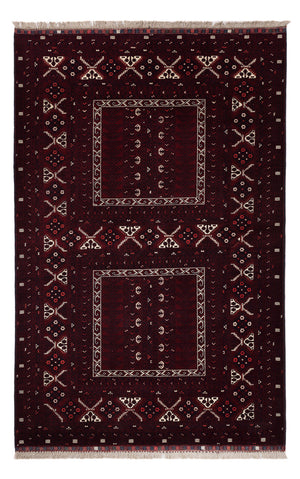 Afghan Teppich - 247 x 154 cm - dunkelrot